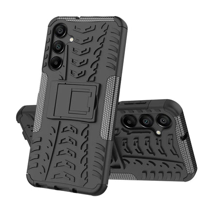 For Samsung Galaxy A16 5G / A16 4G Case PC+TPU Tyre Pattern Slim Phone Cover with Kickstand