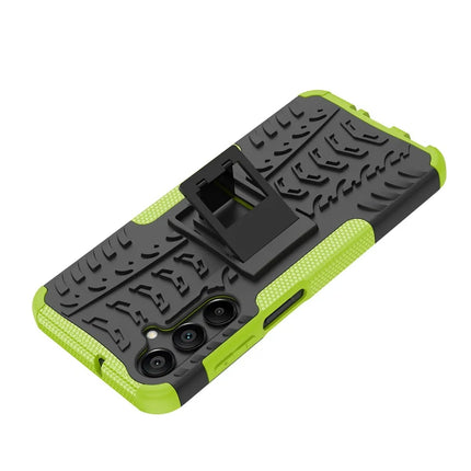 For Samsung Galaxy A16 5G / A16 4G Case PC+TPU Tyre Pattern Slim Phone Cover with Kickstand