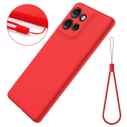 For Motorola Edge 50 Neo 5G / Moto S50 5G / Thinkphone 25 5G Case Liquid Silicone Anti-Scratch Phone Cover with Hand Strap