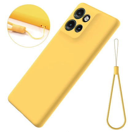 For Motorola Edge 50 Neo 5G / Moto S50 5G / Thinkphone 25 5G Case Liquid Silicone Anti-Scratch Phone Cover with Hand Strap