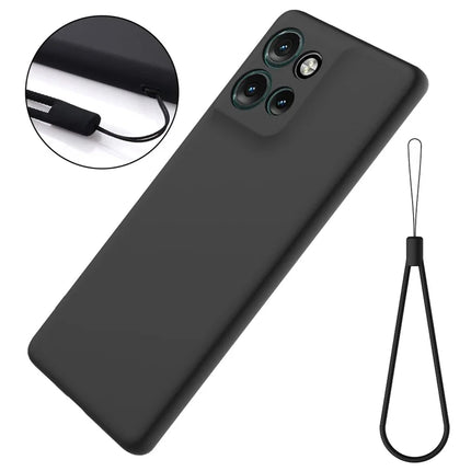 For Motorola Edge 50 Neo 5G / Moto S50 5G / Thinkphone 25 5G Case Liquid Silicone Anti-Scratch Phone Cover with Hand Strap