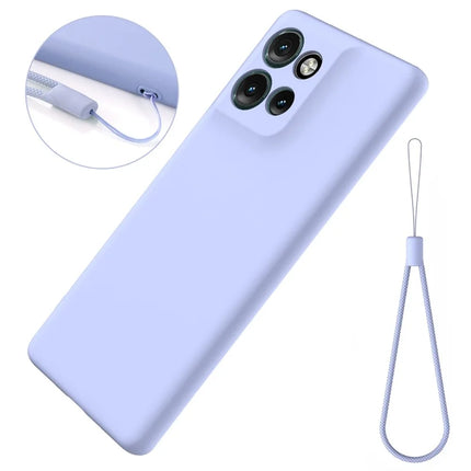 For Motorola Edge 50 Neo 5G / Moto S50 5G / Thinkphone 25 5G Case Liquid Silicone Anti-Scratch Phone Cover with Hand Strap