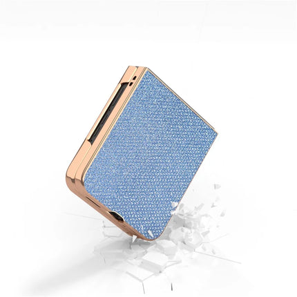 For Motorola Razr 50 Ultra 5G Case Rhinestone Texture PU+TPU Phone Cover Electroplating Edge