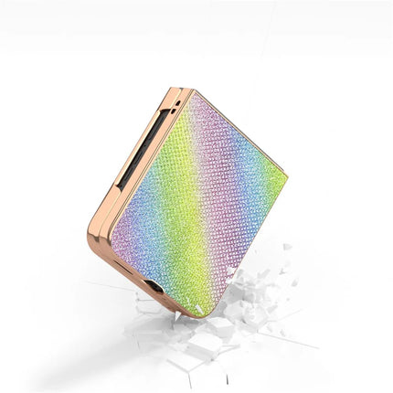 For Motorola Razr 50 Ultra 5G Case Rhinestone Texture PU+TPU Phone Cover Electroplating Edge