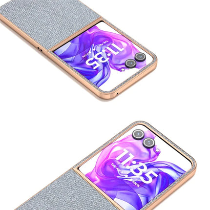 For Motorola Razr 50 Ultra 5G Case Rhinestone Texture PU+TPU Phone Cover Electroplating Edge