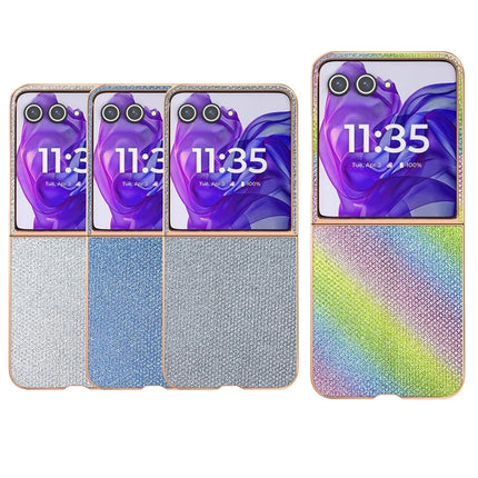 For Motorola Razr 50 Ultra 5G Case Rhinestone Texture PU+TPU Phone Cover Electroplating Edge