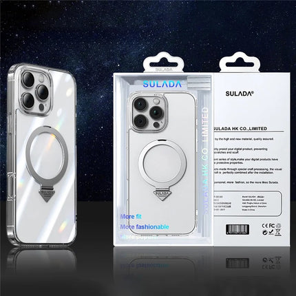 SULADA For iPhone 16 Pro Max Case Compatible with MagSafe Kickstand Clear Hard PC Phone Cover