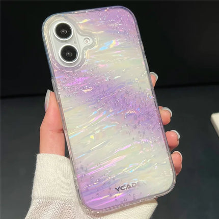For iPhone 16 Plus Case Colorful Design Shockproof Hard PC Phone Shell - Purple