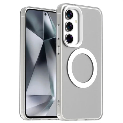Candy Series For Samsung Galaxy S23 FE Case Compatible with MagSafe PC+TPU+PET Anti-Drop Phone Cover - White