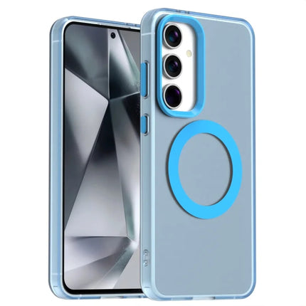Candy Series For Samsung Galaxy S23 FE Case Compatible with MagSafe PC+TPU+PET Anti-Drop Phone Cover - Blue