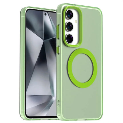 Candy Series For Samsung Galaxy S23 FE Case Compatible with MagSafe PC+TPU+PET Anti-Drop Phone Cover - Green