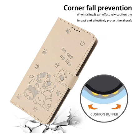 For Samsung Galaxy A05 4G Case with Strap Cats Imprint Leather Wallet Phone Cover