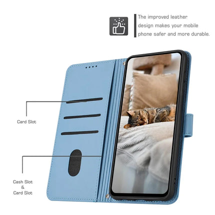 For Samsung Galaxy A05 4G Case with Strap Cats Imprint Leather Wallet Phone Cover