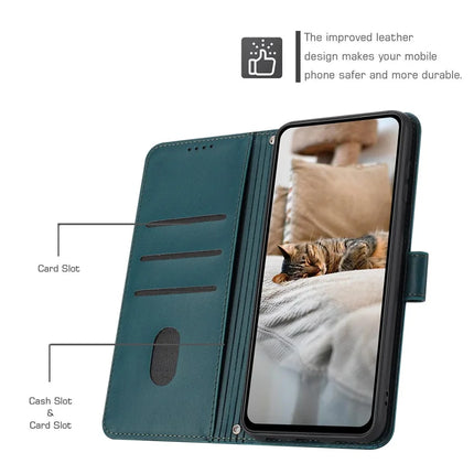For Samsung Galaxy A05 4G Case with Strap Cats Imprint Leather Wallet Phone Cover