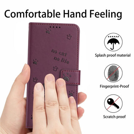 For Samsung Galaxy A05 4G Case with Strap Cats Imprint Leather Wallet Phone Cover