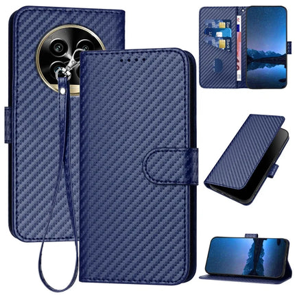 YX0070 For Realme 13 Pro 5G (Global) / 13 Pro+ 5G (Global) Wallet Case Carbon Fiber Texture Leather Cell Accessories Phone Cover - Sapphire