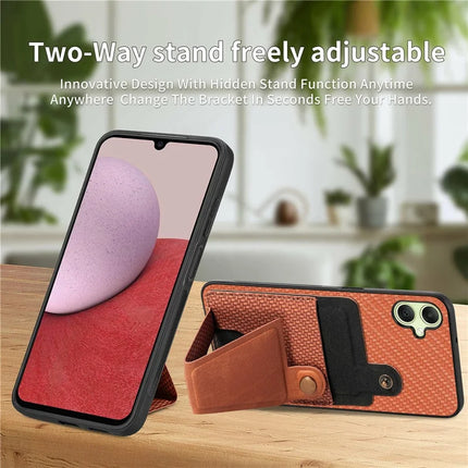 For Samsung Galaxy A06 Case K-Shaped Kickstand Leather+PC+TPU Phone Cover