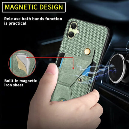 For Samsung Galaxy A06 Case K-Shaped Kickstand Leather+PC+TPU Phone Cover