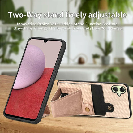 For Samsung Galaxy A06 Case K-Shaped Kickstand Leather+PC+TPU Phone Cover