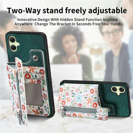 D10 For Samsung Galaxy A06 Case Pattern Kickstand Wallet Leather+TPU Phone Cover RFID Blocking