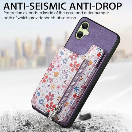 D10 For Samsung Galaxy A06 Case Pattern Kickstand Wallet Leather+TPU Phone Cover RFID Blocking