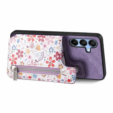 D10 For Samsung Galaxy A16 5G / A16 4G Case Pattern Kickstand Wallet Leather+TPU Phone Cover RFID Blocking
