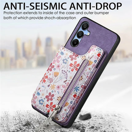 D10 For Samsung Galaxy A16 5G / A16 4G Case Pattern Kickstand Wallet Leather+TPU Phone Cover RFID Blocking