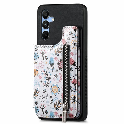 D10 For Samsung Galaxy A16 5G / A16 4G Case Pattern Kickstand Wallet Leather+TPU Phone Cover RFID Blocking
