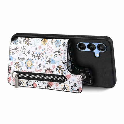 D10 For Samsung Galaxy A16 5G / A16 4G Case Pattern Kickstand Wallet Leather+TPU Phone Cover RFID Blocking