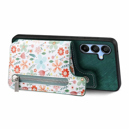 D10 For Samsung Galaxy A16 5G / A16 4G Case Pattern Kickstand Wallet Leather+TPU Phone Cover RFID Blocking