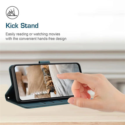 For Google Pixel 9 Pro / Pixel 9 Case with Strap Cats Imprint Leather Wallet Phone Cover
