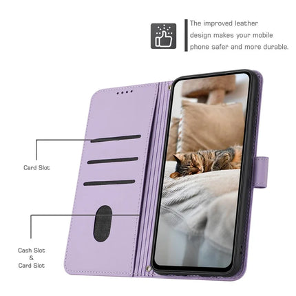 For Motorola Edge 50 Neo 5G / Moto S50 5G / Thinkphone 25 5G Case with Strap Cats Imprint Leather Wallet Phone Cover