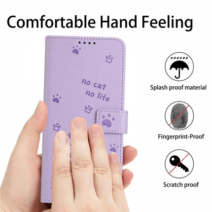 For Motorola Edge 50 Neo 5G / Moto S50 5G / Thinkphone 25 5G Case with Strap Cats Imprint Leather Wallet Phone Cover