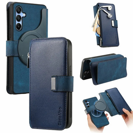 CASENEO MW-02 For Samsung Galaxy A16 5G / A16 4G Case Detachable Magnetic Leather Flip Phone Cover - Dark Blue