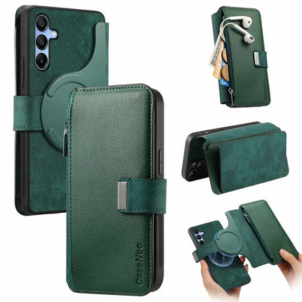 CASENEO MW-02 For Samsung Galaxy A16 5G / A16 4G Case Detachable Magnetic Leather Flip Phone Cover - Green