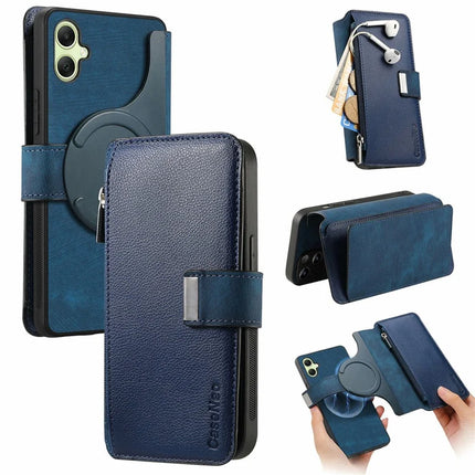 CASENEO MW-02 For Samsung Galaxy A06 Case Detachable Magnetic Leather Flip Phone Cover - Dark Blue