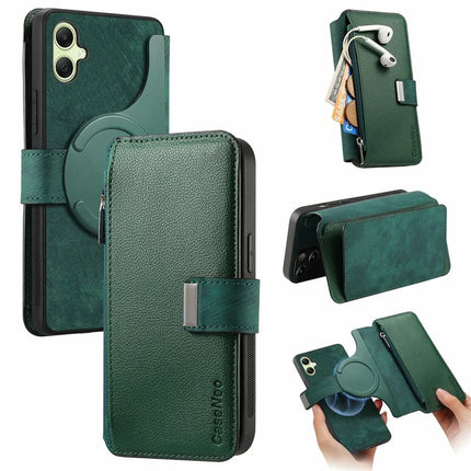 CASENEO MW-02 For Samsung Galaxy A06 Case Detachable Magnetic Leather Flip Phone Cover - Green