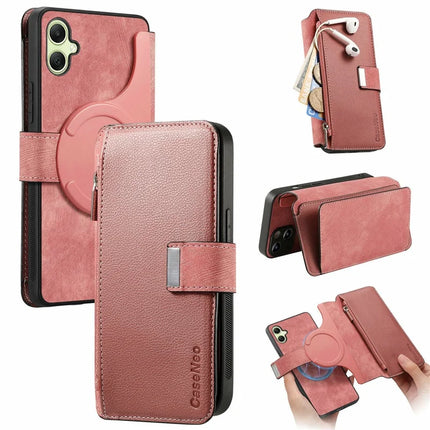 CASENEO MW-02 For Samsung Galaxy A06 Case Detachable Magnetic Leather Flip Phone Cover - Pink