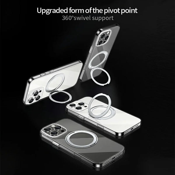 ShopCaseCart Premium Magnetic iPhone 16 Pro Max Protective cover Compatible with MagSafe Rotating Kickstand PC+TPU Phone Guard