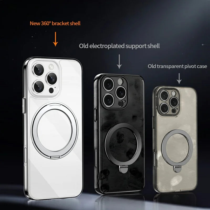 ShopCaseCart Premium Magnetic iPhone 16 Pro Max Protective cover Compatible with MagSafe Rotating Kickstand PC+TPU Phone Guard
