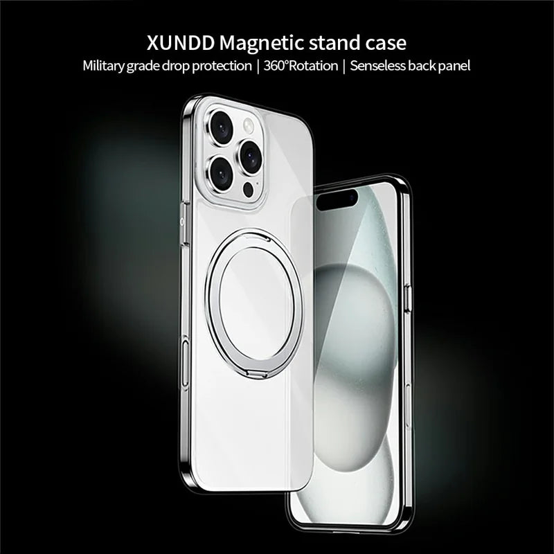 ShopCaseCart Premium Magnetic iPhone 16 Pro Max Protective cover Compatible with MagSafe Rotating Kickstand PC+TPU Phone Guard