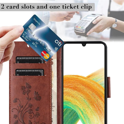 For Samsung Galaxy A16 5G / A16 4G Case Imprinted Mini Butterfly Leather Wallet Phone Cover