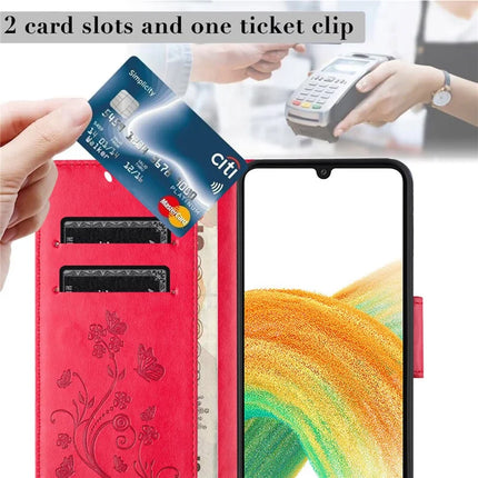 For Samsung Galaxy A16 5G / A16 4G Case Imprinted Mini Butterfly Leather Wallet Phone Cover