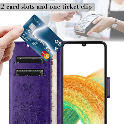 For Samsung Galaxy A16 5G / A16 4G Case Imprinted Mini Butterfly Leather Wallet Phone Cover