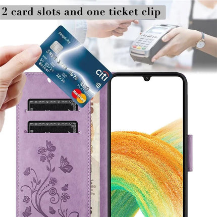 For Samsung Galaxy A16 5G / A16 4G Case Imprinted Mini Butterfly Leather Wallet Phone Cover