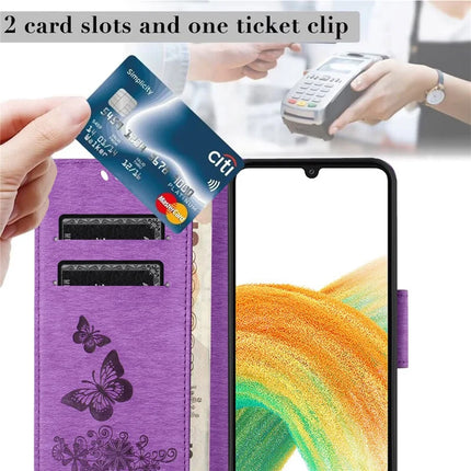 For Samsung Galaxy A16 5G / A16 4G Case Butterflies Flower Leather Wallet Flip Phone Cover