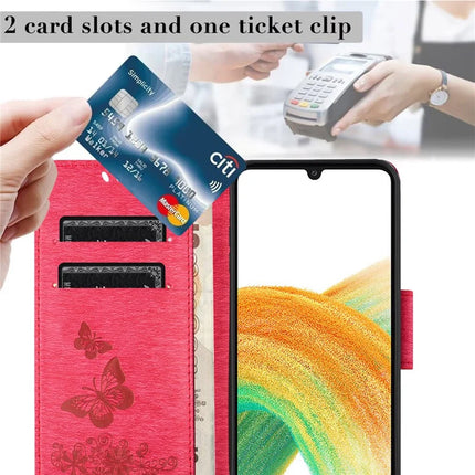 For Samsung Galaxy A16 5G / A16 4G Case Butterflies Flower Leather Wallet Flip Phone Cover