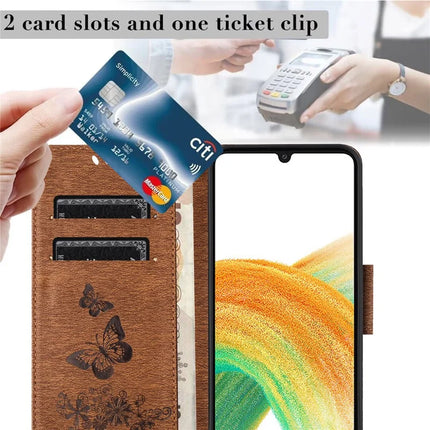 For Samsung Galaxy A16 5G / A16 4G Case Butterflies Flower Leather Wallet Flip Phone Cover