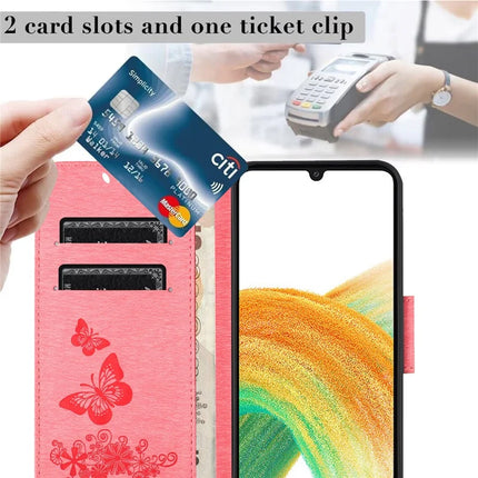 For Samsung Galaxy A16 5G / A16 4G Case Butterflies Flower Leather Wallet Flip Phone Cover