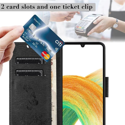 For Samsung Galaxy A16 5G / A16 4G Case Butterflies Flower Leather Wallet Flip Phone Cover